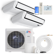Cooper&Hunter 2-Zone Mini Split AC & Heat Pump -- 36000 (3.0 Ton), Universal Floor/Ceiling Units (18K+18K BTU), Inverter Technology, 230V, Heating & Cooling - R454B - South Mini Splits