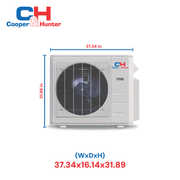 Cooper & Hunter Universal Floor/Ceiling 24,000 BTU 230V, R454B, 21,2 SEER  Ductless Mini Split AC System 2 TON. Optional Installation Kit CH-RSH24MFC + CH-RES24-230VO - South Mini Splits