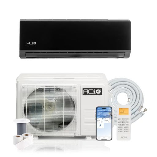 ACiQ 9,000 BTU 20 SEER2 ACiQ Essentials Single Zone Wall Mounted Mini Split System - Black w/ WiFi - 230V| R454B
