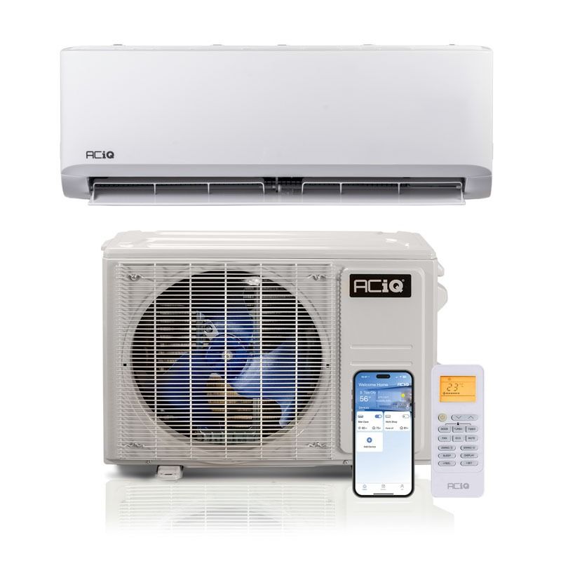 ACIQ 12,000 BTU ACIQ 21.2 SEER2 Single Zone Wall Mount Mini Split Heat Pump System - R454B | 115V