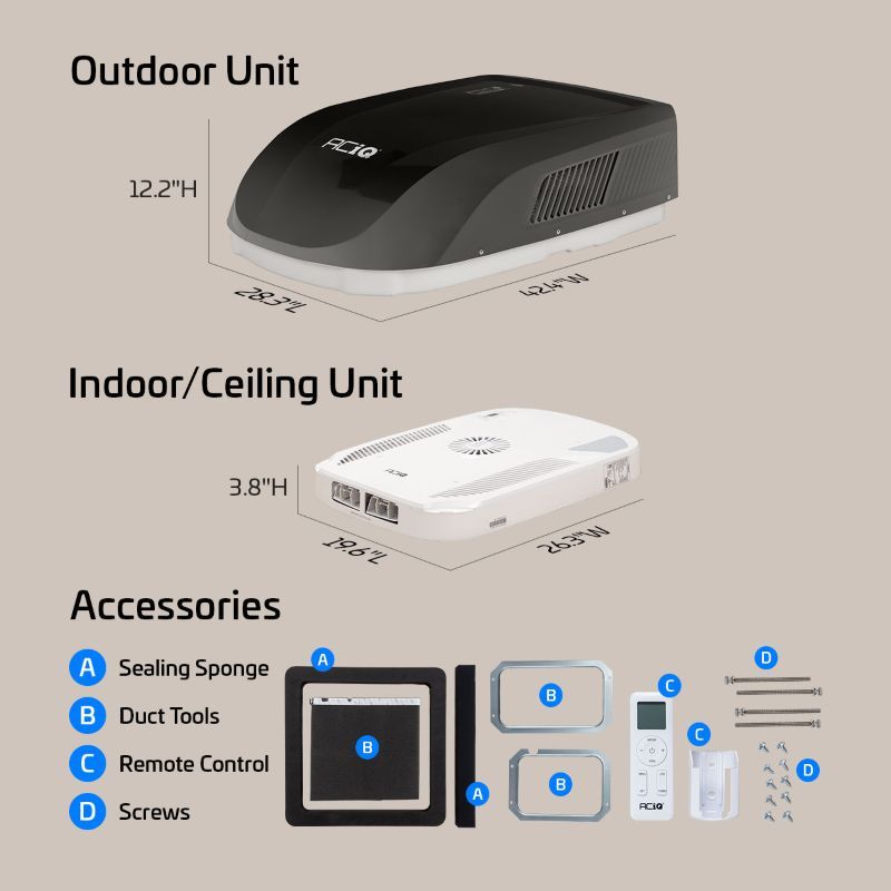 ACIQ | ACIQ RV Air Conditioner 15,000 BTU Rooftop with Heat Pump, Non-Ducted, 115V – Camper RV Rooftop AC – White | 
  :root {
    --hvx-golden: #0EA5A6;
    --hvx-slate: #0F172A;
    --hvx-ivory: #F8FAFC;
    --hvx-