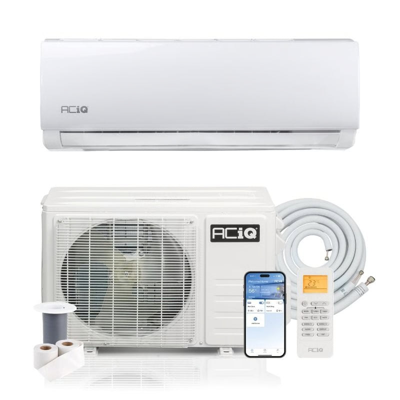 ACIQ | ACIQ 9,000 BTU ACIQ Essentials Mobile Home 19 SEER2 Single Zone Wall Mount Mini Split Heat Pump System w/ 16' Line Set - R454B | 115V | 
  :root {
    --hvx-golden: #0EA5A6;
    --hvx-slate: #0F172A;
    --hvx-ivory: #F8FAFC;
    --hvx-