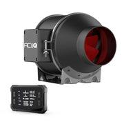 ACiQ 6 Inch Mixed Flow Inline Duct Fan with Temp & Humidity Control - Black