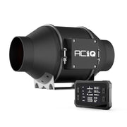 ACiQ 8 Inch Mixed Flow Inline Duct Fan with Temp & Humidity Control - Black
