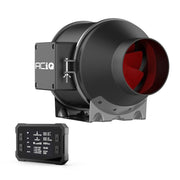 ACiQ 8 Inch Mixed Flow Inline Duct Fan with Temp & Humidity Control - Black