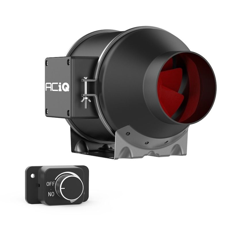 ACiQ 6 Inch Mixed Flow Inline Duct Fan with Integral Dial Speed Control - Black