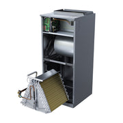 HVAC system with the coil exposed.