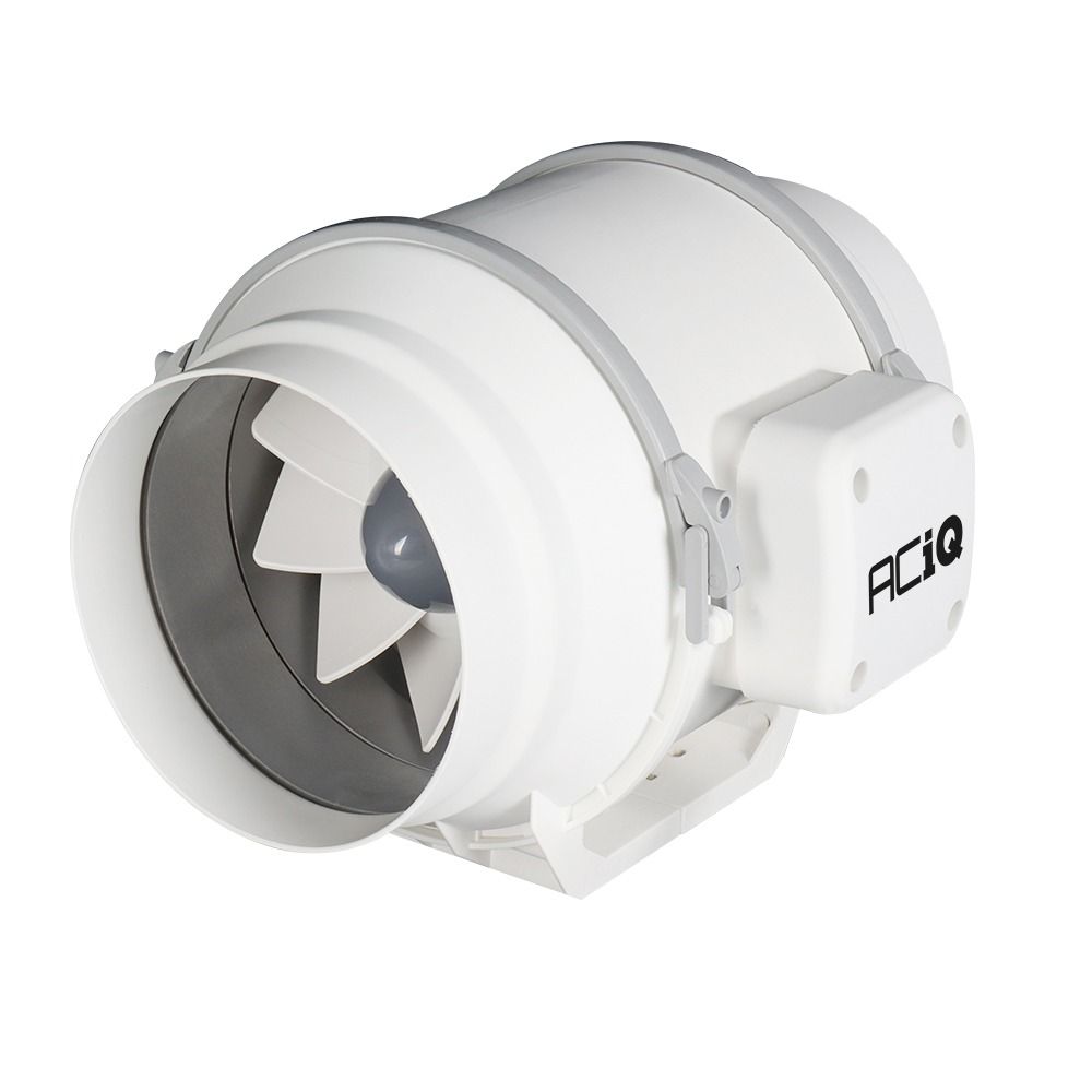 ACiQ 6 Inch Mixed Flow Inline Duct Fan - White