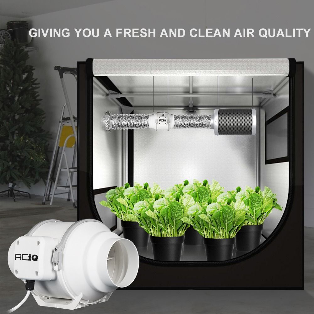 ACiQ 6 Inch Mixed Flow Inline Duct Fan - White