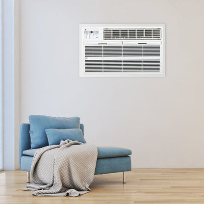Perfect Aire 10,000 BTU 230V Through-the-Wall Air Conditioner with 10,600 BTU Electric Heater, Follow-Me Remote Control