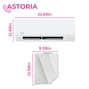 Cooper&Hunter Multi-Zone 12,000 BTU 230V Astoria Series Indoor Wall-Mount Air Conditioning Unit for Heat Pump, Mini Split Inverter System, Up to 28.1 SEER2 with Wi-Fi, Optional Installation Kit - CH-12MASTWM-230VI - South Mini Splits