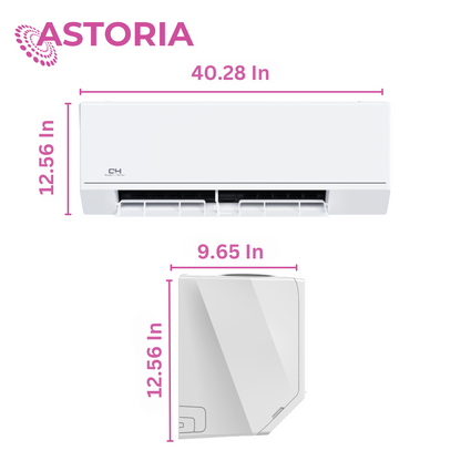 Cooper & Hunter, Astoria Series, R410A, 18,000 BTU/h,208- 230V/60HZ, 1.5 Ton, 23.5 SEER Ductless Mini Split AC/Heater With WIFI and Optional Installation Kit. CH-18MASTWM-230VI + CH-ES18-230VO