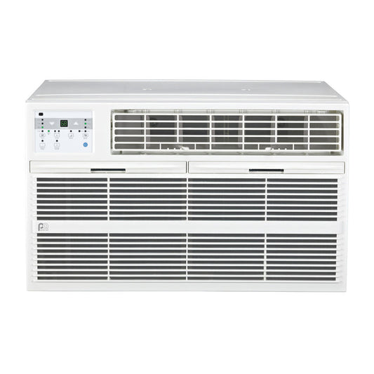 Perfect Aire 10,000 BTU 230V Through-the-Wall Air Conditioner with 10,600 BTU Electric Heater, Follow-Me Remote Control