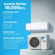 Daikin | Daikin 18,000 BTU Entra 18 SEER2 Single Zone Wall Mount Mini Split Heat Pump System - R32 | 230V | 
  :root{
    --hvx-golden:#0EA5A6;
    --hvx-slate:#0F172A;
    --hvx-ivory:#F8FAFC;
    --hvx-bord