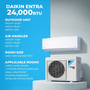 Daikin | Daikin 24,000 BTU Entra 18 SEER2 Single Zone Wall Mount Mini Split Heat Pump System - R32 | 230V | 
  :root{
    --hvx-golden:#0EA5A6;
    --hvx-slate:#0F172A;
    --hvx-ivory:#F8FAFC;
    --hvx-bord