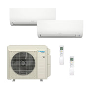South Mini Splits | Daikin Hyper Heat Aurora 2-Zone Ductless Mini Split AC & Heat Pump w/ Drain Heat Pan 36000 BTU (15K+15K), Wall Mount Units, 230V - R32 