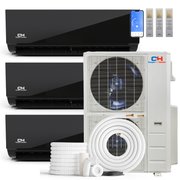 Cooper&Hunter 3-Zone Mini Split AC & Heat Pump -- 48000 (4.0 Ton), Wall Mount Units (9K+9K+9K BTU), Inverter Technology, 230V, Heating & Cooling - R454B - South Mini Splits