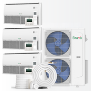 South Mini Splits | Bravo Milano Series 3-Zone Ductless Mini Split AC & Heat Pump -- 42000 BTU (3.5 Ton), Universal Floor Ceiling Units (12K+18K+24K) BTU, Inverter Technology, 230V, Heating & Cooling 