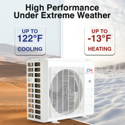 Cooper&Hunter 5-Zone Mini Split AC & Heat Pump -- 48000 (4.0 Ton), Mini Floor Console Units (9K+9K+9K+12K+12K BTU), Inverter Technology, 230V, Heating & Cooling - R454B