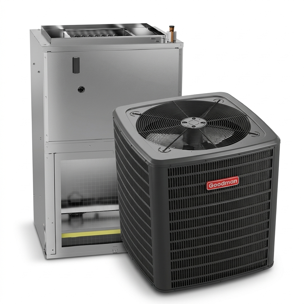 Goodman 24,000 BTU 14.3 SEER2 High Efficiency Wall Mounted Air Handler Unit Ducted Heat Pump Split System w/ 10kW Heat R32 230V