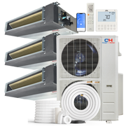 Cooper&Hunter 3-Zone Mini Split AC & Heat Pump -- 60000 (5.0 Ton), Slim Duct Units (6K+6K+18K BTU), Inverter Technology, 230V, Heating & Cooling - R454B - South Mini Splits