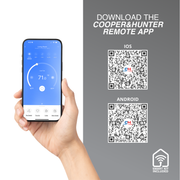 Cooper&Hunter Olivia Series 5-Zone Ductless Mini Split AC & Heat Pump -- 60000 BTU (5.0 Ton), Wall Mount Units (6K+6K+6K+6K+6K) BTU, Inverter Technology, 230V, Heating & Cooling - R454B