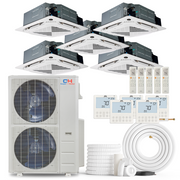 Cooper&Hunter 5-Zone Mini Split AC & Heat Pump -- 60000 (5.0 Ton), Ceiling Cassette Units (9K+9K+9K+9K+12K BTU), Inverter Technology, 230V, Heating & Cooling - R454B