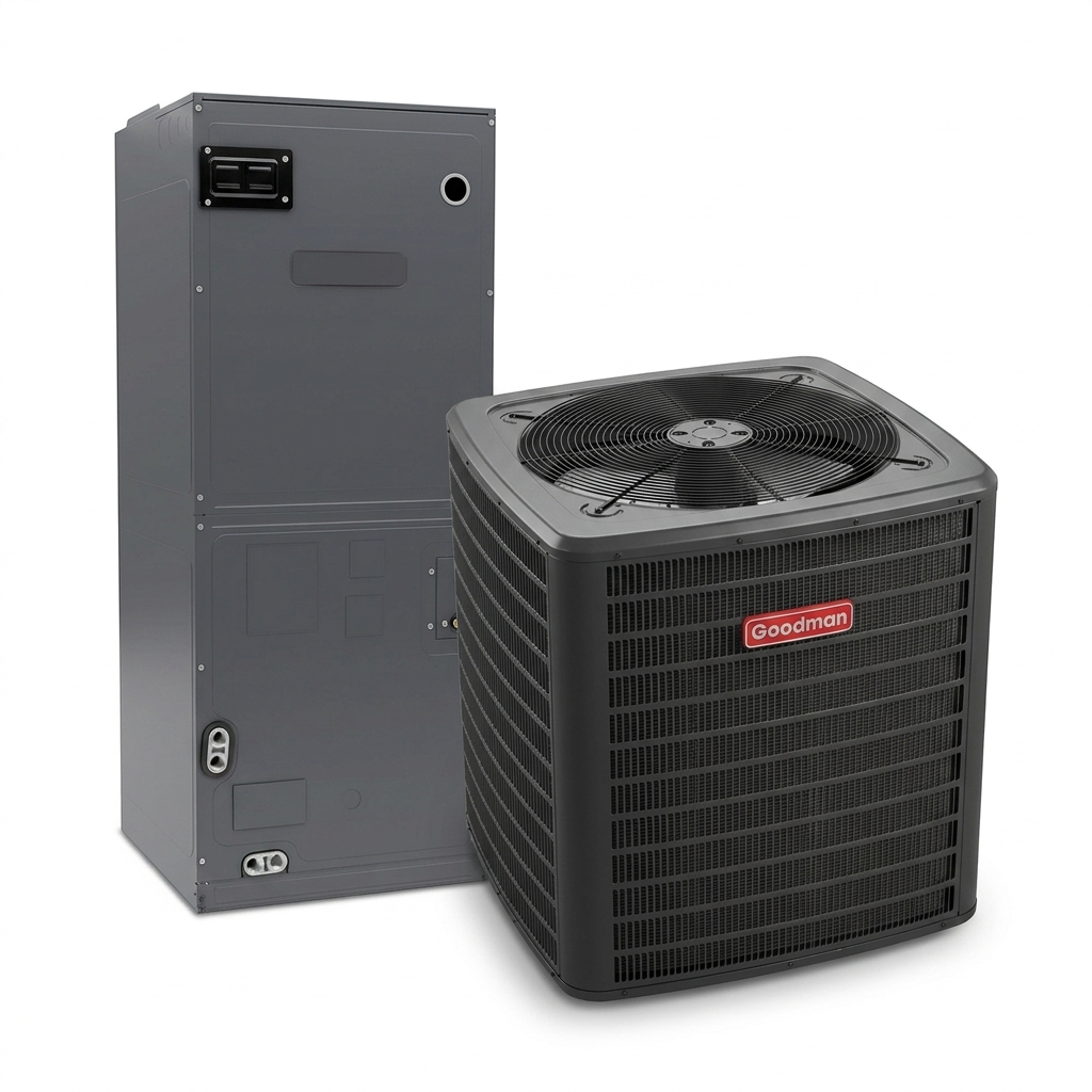 Goodman 18,000 BTU 15.2 SEER2 High Efficiency Multi Position Air Handler Unit Ducted Heat Pump Split System R32 230V