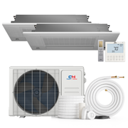 South Mini Splits | Cooper&Hunter 2-Zone Mini Split AC & Heat Pump -- 18000 (1.5 Ton), One Way Ceiling Cassette Units (6K+9K BTU), Inverter Technology, 230V, Heating & Cooling - R410A 