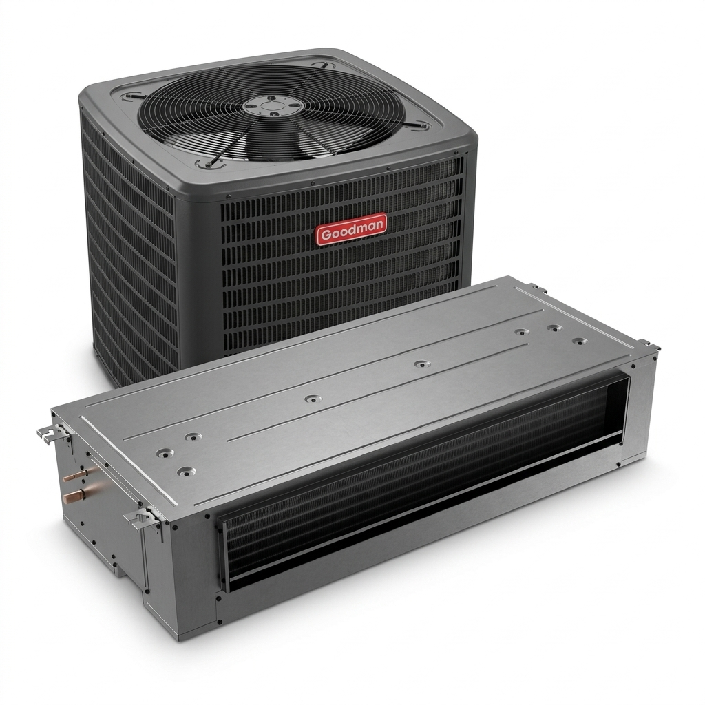 South Mini Splits | Goodman 2.5 Ton 14.3 SEER2 R32 Heat Pump System w/ 8kW Heat - R454B Inverter - Ceiling-Mounted 