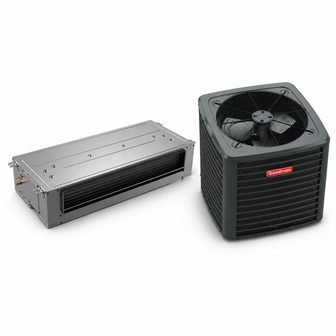 South Mini Splits | Goodman 1.5 Ton 14.3 SEER2 R32 Air Conditioner Split System w/ 8kW Heat - R454B Inverter - Ceiling-Mounted 
