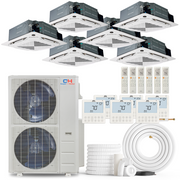 Cooper&Hunter 6-Zone Ductless Mini Split AC & Heat Pump -- 48000 (4.0 Ton), Ceiling Cassette Units (9K+9K+9K+9K+9K+12K BTU), Inverter Technology, 230V, Heating & Cooling - R454B - South Mini Splits