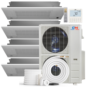 Cooper&Hunter 4-Zone Mini Split AC & Heat Pump -- 55000 (4.6 Ton), One Way Ceiling Cassette Units (6K+6K+6K+18K BTU), Inverter Technology, 230V, Heating & Cooling - R410A - South Mini Splits