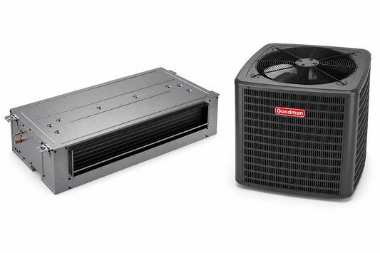 South Mini Splits | Goodman 2.5 Ton 14.3 SEER2 R32 Air Conditioner Split System w/ 6kW Heat - R454B Inverter - Ceiling-Mounted 