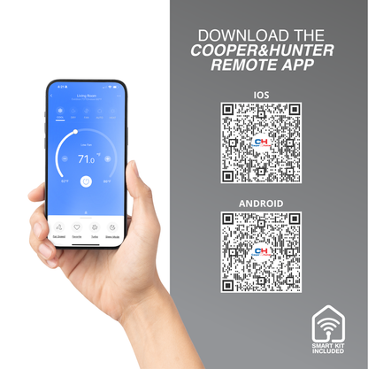 Cooper&amp;Hunter Olivia Series 4-Zone Ductless Mini Split AC &amp; Heat Pump -- 36000 BTU (3.0 Ton), Wall Mount Units (6K+6K+6K+18K) BTU, Inverter Technology, 230V, Heating &amp; Cooling - R454B