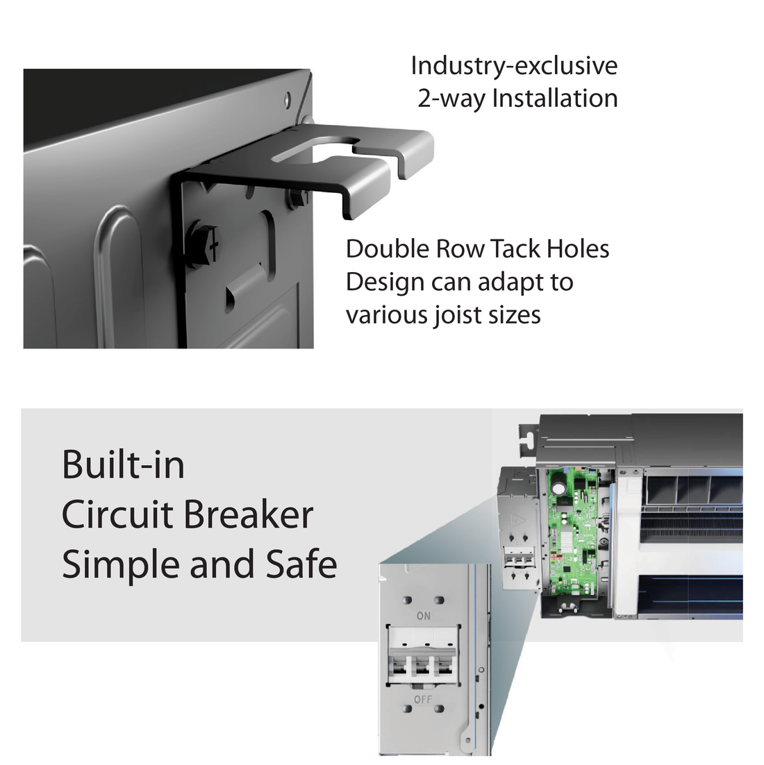 Cooper&Hunter 3-Zone Mini Split AC & Heat Pump -- 48000 (4.0 Ton), One-Way Ceiling Cassette Units (9K+9K+12K BTU), Inverter Technology, 230V, Heating & Cooling - R454B - South Mini Splits