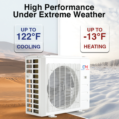 Cooper&amp;Hunter 3-Zone Mini Split AC &amp; Heat Pump -- 48000 (4.0 Ton), Mini Floor Console Units (9K+18K+18K BTU), Inverter Technology, 230V, Heating &amp; Cooling - R454B