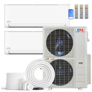 South Mini Splits | Cooper&Hunter Olivia Series 2-Zone Ductless Mini Split AC & Heat Pump -- 60000 BTU (5.0 Ton), Wall Mount Units (6K+30K) BTU, Inverter Technology, 230V, Heating & Cooling - R454B 