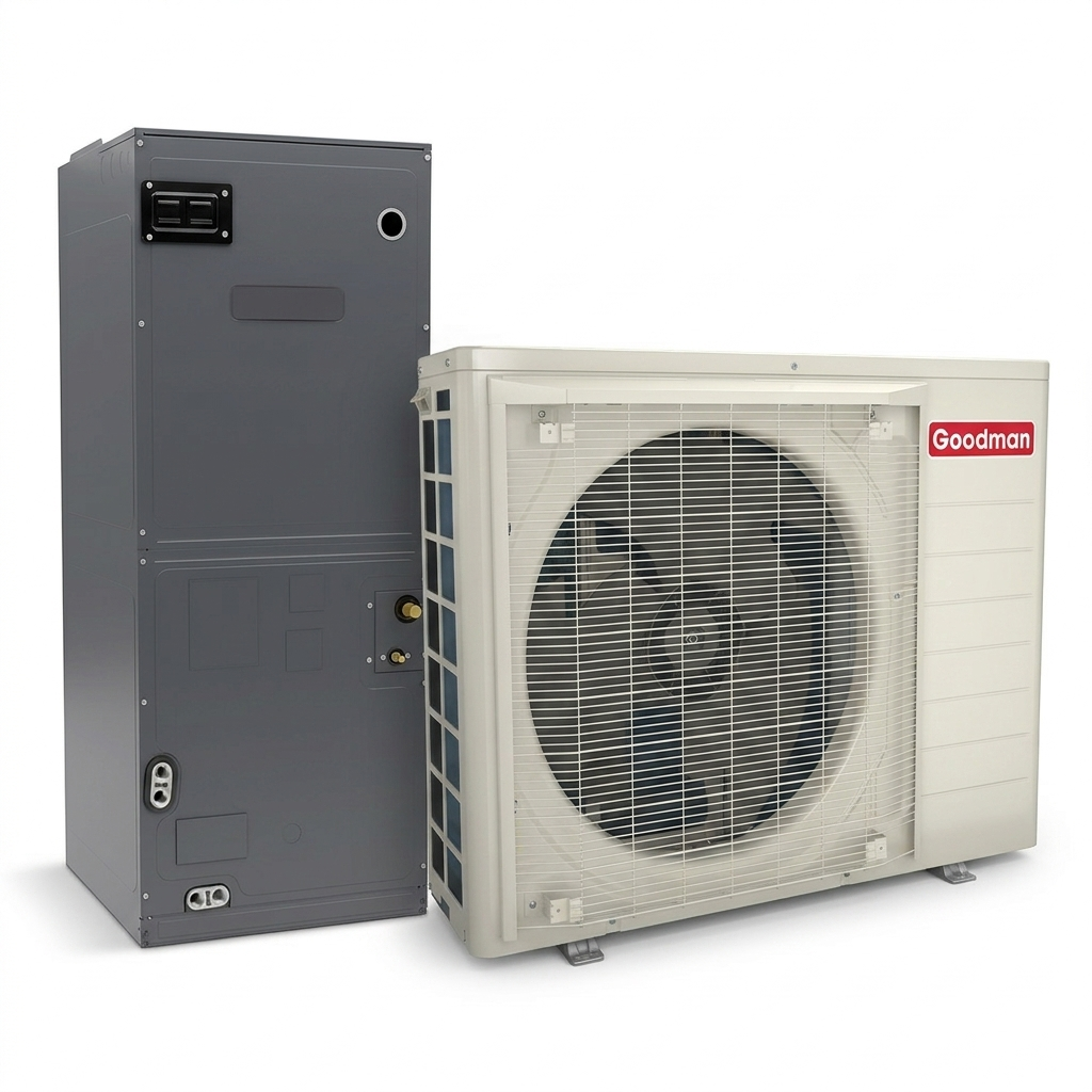 Goodman 48,000 BTU 17.0 SEER2 High Efficiency Multi Position Air Handler Unit Ducted Heat Pump Split System R32 230V
