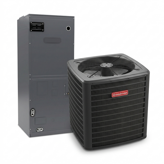 Goodman 18,000 BTU 15.2 SEER2 High Efficiency Multi Position Air Handler Unit Ducted Heat Pump Split System R32 230V