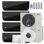 Cooper&Hunter 4-Zone Mini Split AC & Heat Pump -- 48000 (4.0 Ton), Wall Mount Units (9K+18K+18K+18K BTU), Inverter Technology, 230V, Heating & Cooling - R454B