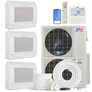 Cooper&Hunter 3-Zone Mini Split AC & Heat Pump -- 48000 (4.0 Ton), Mini Floor Console Units (9K+9K+18K BTU), Inverter Technology, 230V, Heating & Cooling - R454B - South Mini Splits