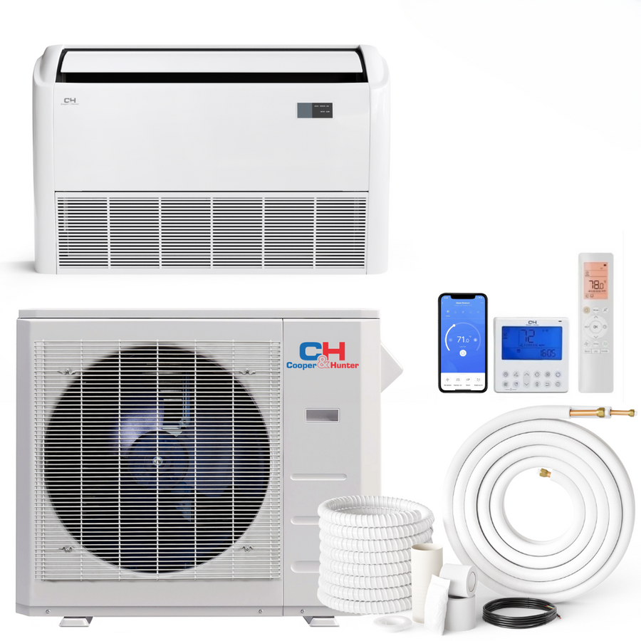 Cooper & Hunter Universal Floor/Ceiling HYPER, R454B, 36,000 BTU 230V, Air Conditioning, Heat Pump, Mini Split Inverter System, 20.0 SEER2 , 2 TON. Optional Installation Kit. CH-RSH36LCFC + CH-RHP36LCU-230VO