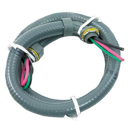 Electrical Whip 3/4" X 4' 8 Gauge Metallic