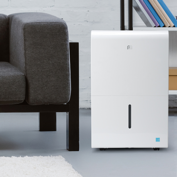 Perfect Aire 50-Pint ENERGY STAR Dehumidifier With Continuous Drainage, Ultra-Quiet Operation - Ideal for Large Rooms & Basements