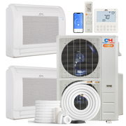 Cooper&Hunter | Cooper&Hunter Hyper Heat 2-Zone Ductless Mini Split AC & Heat Pump -- 48000 BTU (4.0 Ton) Without Shut-off Valves, Floor Console Units (18K+18K) BTU, Inverter Technology, 230V, Heating & Cooling | 
  :root{
    --hvx-golden:#0EA5A6;
    --hvx-slate:#0F172A;
    --hvx-ivory:#F8FAFC;
    --hvx-bord