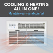 Perfect Aire 14,000 BTU 230V Through-the-Wall Air Conditioner with 10,600 BTU Electric Heater, Follow-Me Remote Control