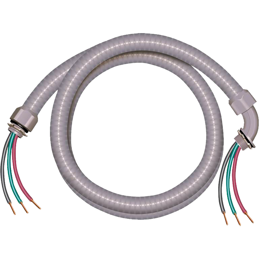 ARMBRIDGE Non-Metallic A/C Whip 3/4" x 6 ft – Pre-Wired Liquid tight Conduit with 8/2 & 10/1 Wires for HVAC & Air Conditioner Power Connection - South Mini Splits