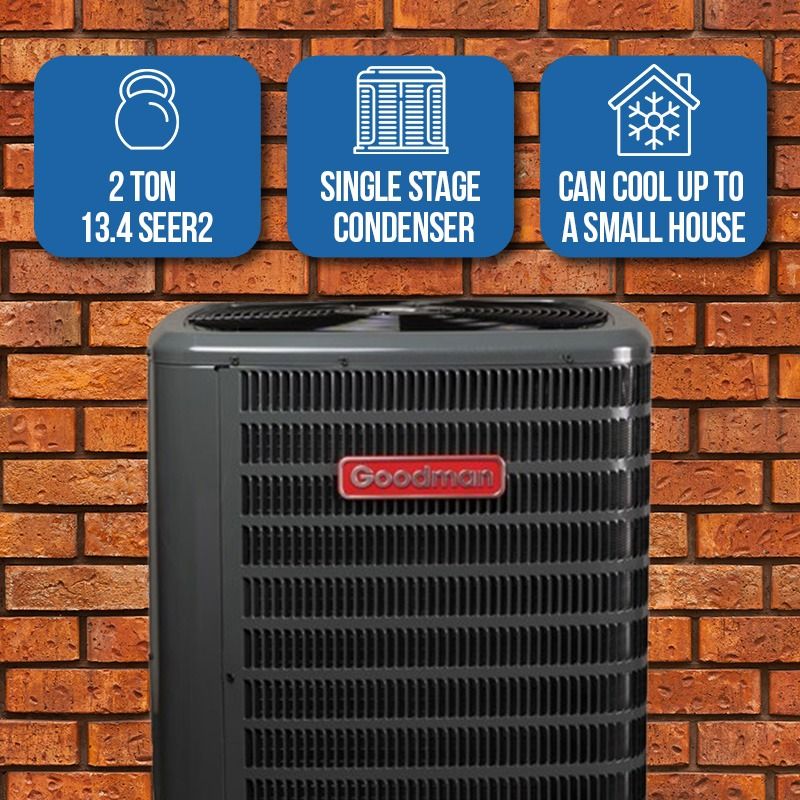 Goodman | Goodman 2 Ton 14.0 SEER2 R32 Air Conditioner Split System w/ 10kW Heat - R454B Inverter - Ceiling-Mounted | 
:root {
    --hvx-golden: #0EA5A6;
    --hvx-slate: #0F172A;
    --hvx-ivory: #F8FAFC;
    --hvx-bo