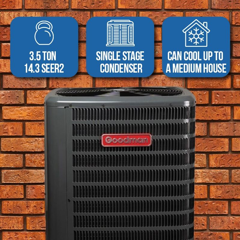 Goodman 3.5 Ton 14.3 SEER2 Heat Pump Split Condenser Single Stage R32
